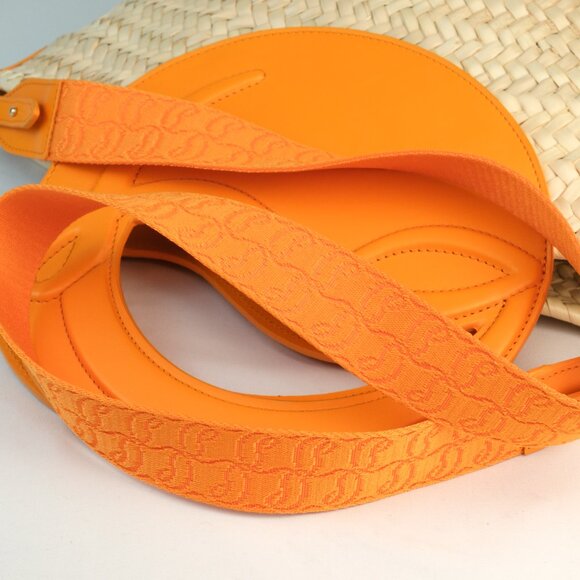 Christian Louboutin Small Biloumoon Basketweave Handbag, Orange - Picture 11 of 13